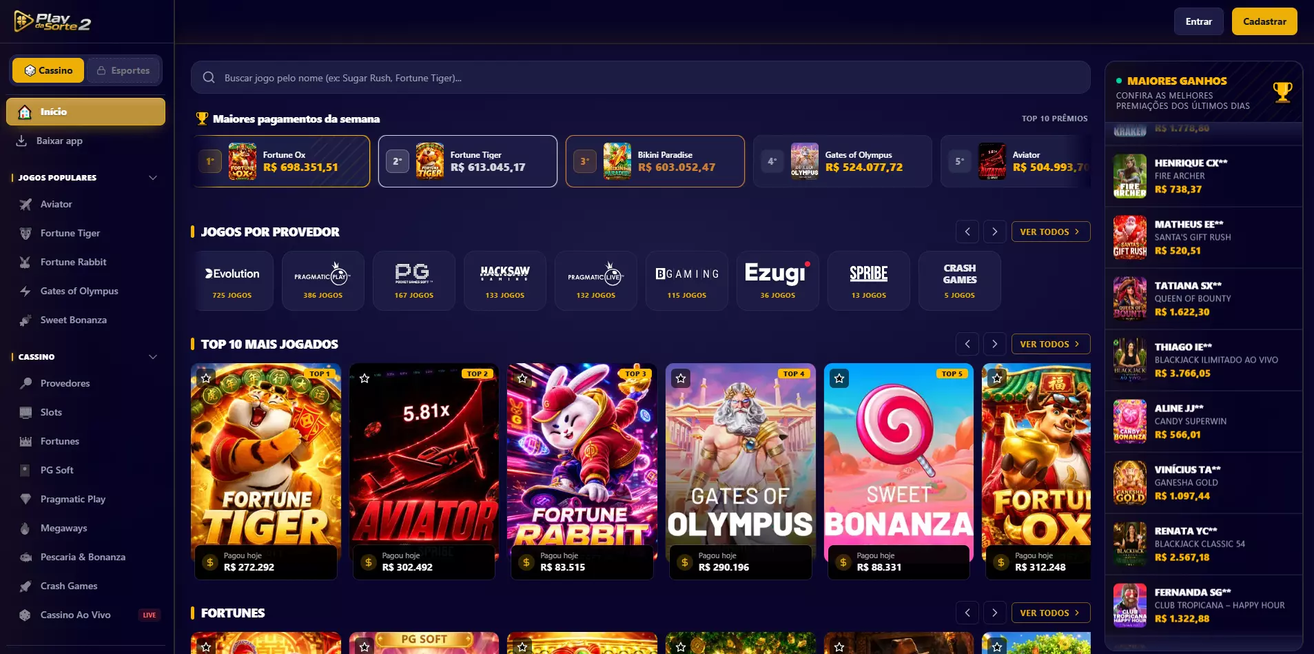 Preview da plataforma playdasorte.net